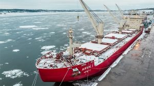 Picture of a ship at port in Canada