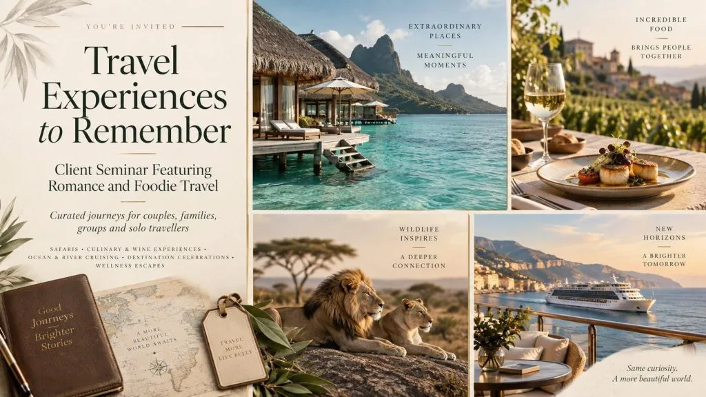 Travel-Experiences-to-Remember Travel Experiences to Remember poster for October seminar